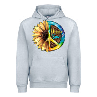 Heather Grey Hippie Soul with Sunflower and Leopard Background Urban Hoodie - JahusDesignShop