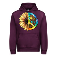 Mauve Wine Hippie Soul with Sunflower and Leopard Background Urban Hoodie - JahusDesignShop