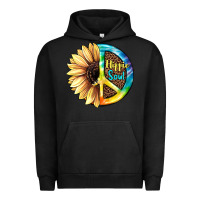Pigment Black Hippie Soul with Sunflower and Leopard Background Urban Hoodie - JahusDesignShop