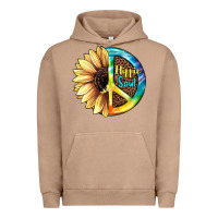 Pigment Burro Hippie Soul with Sunflower and Leopard Background Urban Hoodie - JahusDesignShop