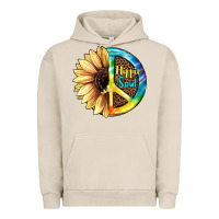 Pigment French Oak Hippie Soul with Sunflower and Leopard Background Urban Hoodie - JahusDesignShop