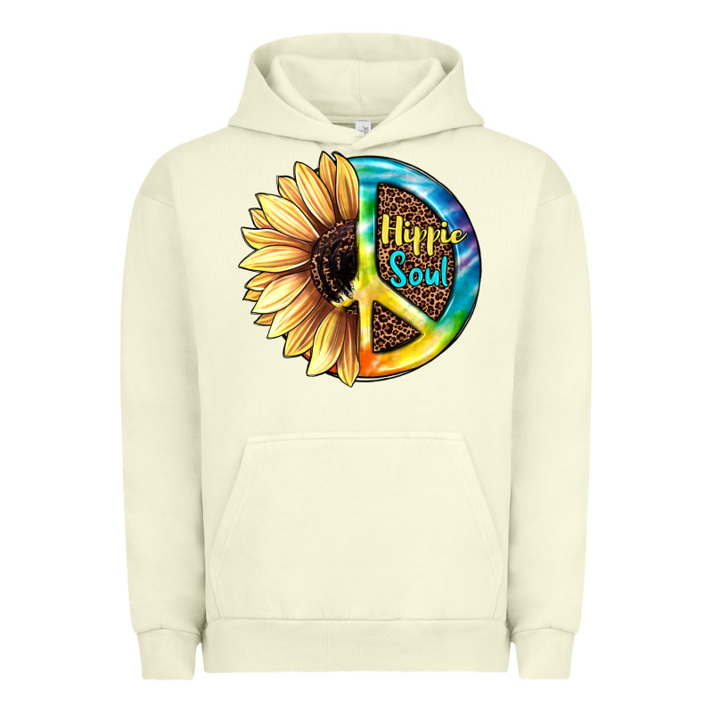 Hippie Soul With Sunflower And Leopard Background Urban Hoodie by JahusDesignShop | Teevron