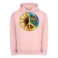 Pigment Salmon Hippie Soul with Sunflower and Leopard Background Urban Hoodie - JahusDesignShop