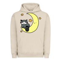 Pigment French Oak crescent moon raccoon Urban Hoodie - linhVisuals