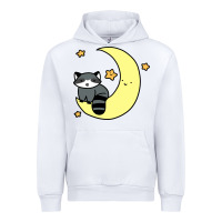 White crescent moon raccoon Urban Hoodie - linhVisuals