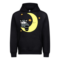 Black crescent moon raccoon Urban Hoodie - linhVisuals
