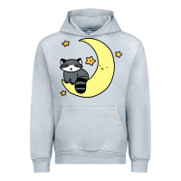 Heather Grey crescent moon raccoon Urban Hoodie - linhVisuals