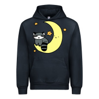 Navy crescent moon raccoon Urban Hoodie - linhVisuals