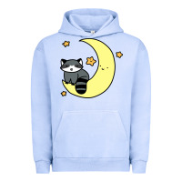 Pigment Grape Ice crescent moon raccoon Urban Hoodie - linhVisuals