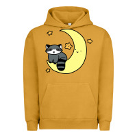 Pigment Peanut Butter crescent moon raccoon Urban Hoodie - linhVisuals