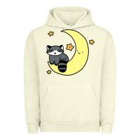Pigment Pistachio crescent moon raccoon Urban Hoodie - linhVisuals