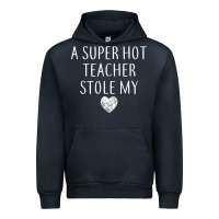 Navy funny a super hot teacher stole my heart unisex t shirt Urban Hoodie - linhVisuals