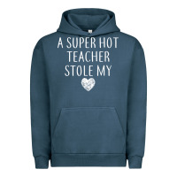 Pigment Midnight Navy funny a super hot teacher stole my heart unisex t shirt Urban Hoodie - linhVisuals