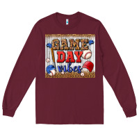 Burgundy game day vibes tumbler Long Sleeve Tee - BundleAndBundleShop