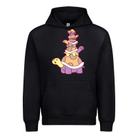 Black cute turtle stack Urban Hoodie - linhVisuals