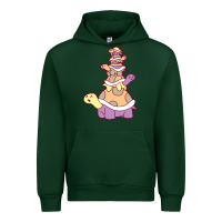 Forest Green cute turtle stack Urban Hoodie - linhVisuals