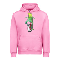 Fuchsia Pink dat boi watercolor unicycle frog Urban Hoodie - linhVisuals