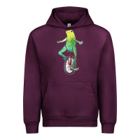 Mauve Wine dat boi watercolor unicycle frog Urban Hoodie - linhVisuals