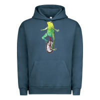 Pigment Midnight Navy dat boi watercolor unicycle frog Urban Hoodie - linhVisuals