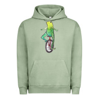 Pigment Oil Green dat boi watercolor unicycle frog Urban Hoodie - linhVisuals