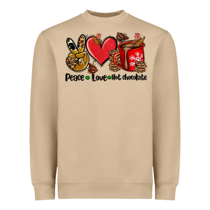 Peace Love  Hot Chocolate Heavyweight Sweatshirt by AdoDesignShop | Teevron