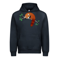 Navy red panda sleeping Urban Hoodie - linhVisuals
