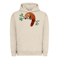Pigment French Oak red panda sleeping Urban Hoodie - linhVisuals