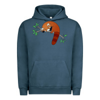 Pigment Midnight Navy red panda sleeping Urban Hoodie - linhVisuals