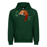 Forest Green red panda sleeping Urban Hoodie - linhVisuals