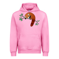 Fuchsia Pink red panda sleeping Urban Hoodie - linhVisuals