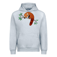 Heather Grey red panda sleeping Urban Hoodie - linhVisuals