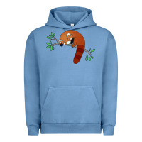 Pigment Pebble Blue red panda sleeping Urban Hoodie - linhVisuals