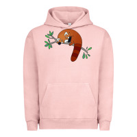 Pigment Salmon red panda sleeping Urban Hoodie - linhVisuals