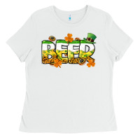 White St. Patrick's Day beer Ladies Tee - CowGirlArtShop