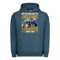 Pigment Midnight Navy awesome trucker big rig semi trailer truck driver gift men tank top Urban Hoodie - linhVisuals