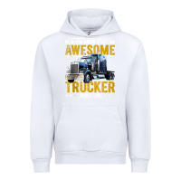 White awesome trucker big rig semi trailer truck driver gift men tank top Urban Hoodie - linhVisuals