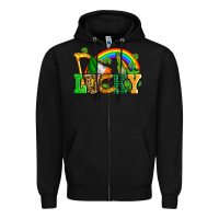 Black lucky with st patricks elements Zipper Hoodie - AdoDesignShop
