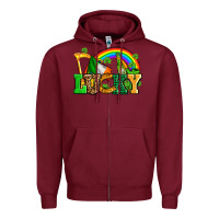 Burgundy lucky with st patricks elements Zipper Hoodie - AdoDesignShop