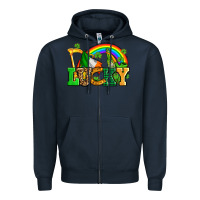 Navy lucky with st patricks elements Zipper Hoodie - AdoDesignShop
