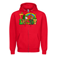 Red lucky with st patricks elements Zipper Hoodie - AdoDesignShop