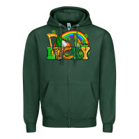 Sports Green lucky with st patricks elements Zipper Hoodie - AdoDesignShop