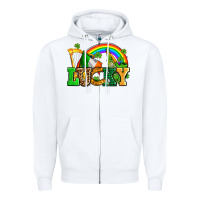 White lucky with st patricks elements Zipper Hoodie - AdoDesignShop