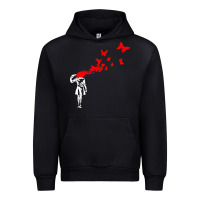 Black banksy Urban Hoodie - linhVisuals
