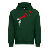 Forest Green banksy Urban Hoodie - linhVisuals