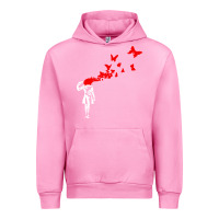 Fuchsia Pink banksy Urban Hoodie - linhVisuals