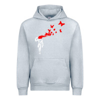 Heather Grey banksy Urban Hoodie - linhVisuals