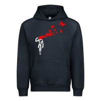 Navy banksy Urban Hoodie - linhVisuals