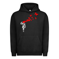 Pigment Black banksy Urban Hoodie - linhVisuals