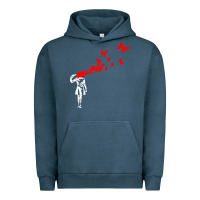 Pigment Midnight Navy banksy Urban Hoodie - linhVisuals