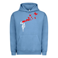 Pigment Pebble Blue banksy Urban Hoodie - linhVisuals